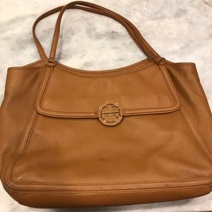 Large Tory Burch tan leather purse